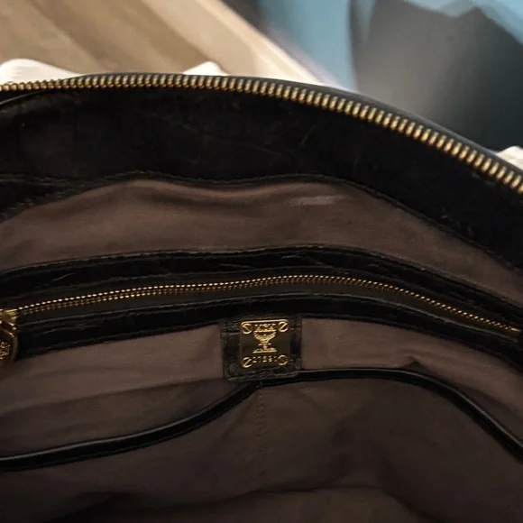 MCM Black Croc-Embossed Tote - Picture 6 of 10